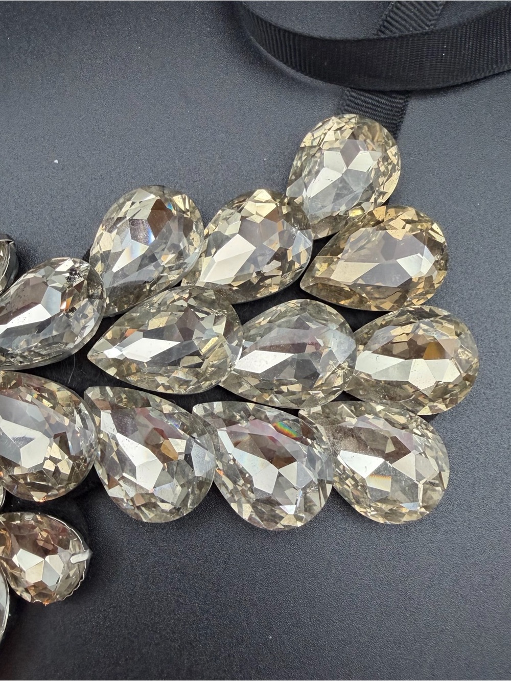 Gorgeous! Tasha Smoky Crystal Statement Bib Necklace - Picture 5 of 10